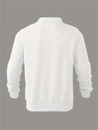 Fall Textured Geometric Polo Collar Quarter Zip Sweater for Men