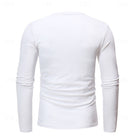 Henley Shirt Mens Long Sleeve Plain Placket Smooth Knit Everyday