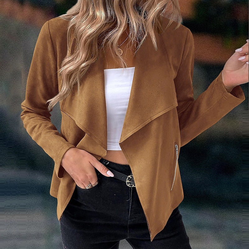 Cardigan Jacket Womens Draped Open Front Longline Soft Knit Layer