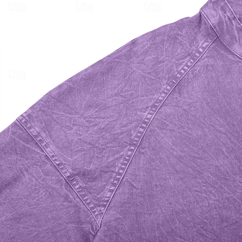 Henley Shirt Mens Washed Cotton Long Sleeve Relaxed Lived In Feel